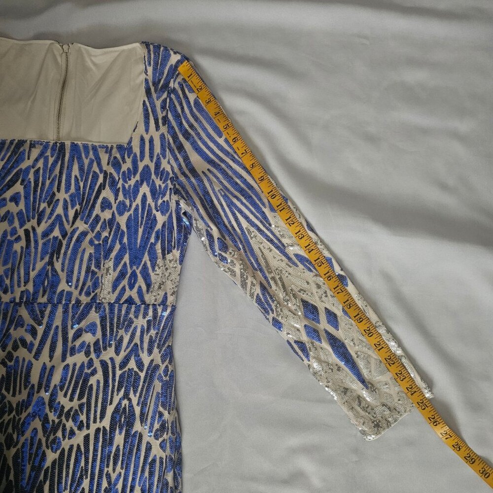 House Of Chic Curve + Plus Blue Sequined Long Sleeve Maxi Dress Size 2XL, NWT - Picture 13 of 16